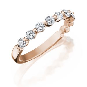 Henri Daussi R32-7 Rose Gold Shared Prong Diamond Band