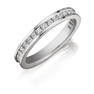 Henri Daussi R35 Channel Set Princess Cut Diamond Band