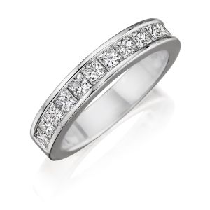 Henri Daussi R36 Channel Set Princess Cut Diamond Band