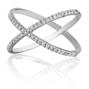 Henri Daussi R38-1 Criss-Cross Pave Set Diamond Band