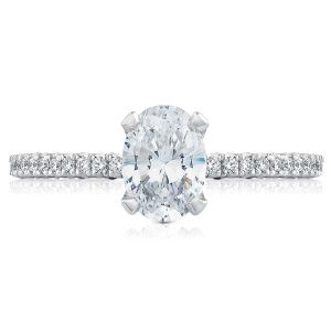 HT254515OV75X55 Platinum Tacori Petite Crescent Engagement Ring