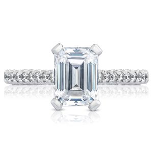 HT2546EC8X6 Platinum Tacori Petite Crescent Engagement Ring