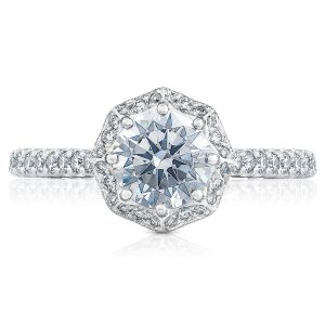 HT2555RD65 Platinum Tacori Petite Crescent Engagement Ring