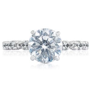 HT2558RD8 Platinum Tacori Petite Crescent Engagement Ring