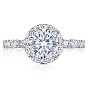 HT2560RD75 Platinum Tacori Petite Crescent Engagement Ring