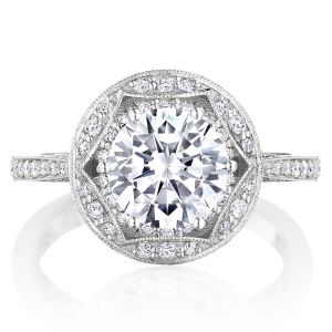 Tacori HT2564RD8 Platinum Crescent Chandelier Engagement Ring