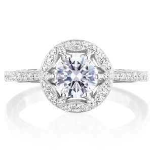 Tacori HT2568RD6W 18 Karat Crescent Chandelier Engagement Ring