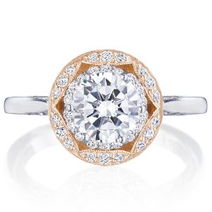 Tacori HT2569RD7PK 18 Karat Two-Tone Crescent Chandelier Engagement Ring