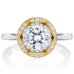 Tacori HT2569RD7Y 18 Karat Two-Tone Crescent Chandelier Engagement Ring