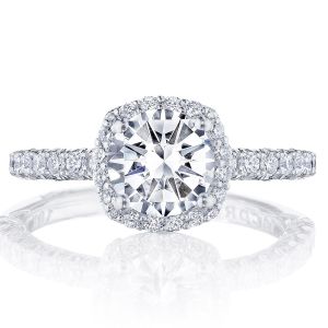 Tacori HT2572CU65W 18 Karat Petite Crescent Engagement Ring