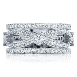 HT2617B12 Platinum Tacori Adoration Diamond Wedding Ring
