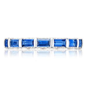 Tacori HT2658W65BS 18 Karat Baguette Sapphire Eternity Diamond Wedding Ring