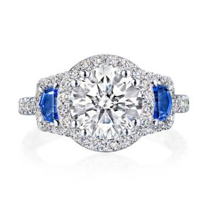 HT2679RD85BS Platinum Tacori Petite Crescent RoyalT Engagement Ring