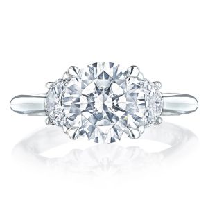 HT2688RD85 Platinum Tacori RoyalT 3 Stone Engagement Ring
