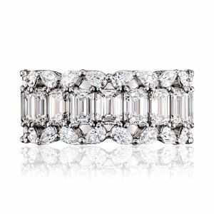 Tacori HT2695B7 Platinum Classic Crescent RoyalT Diamond Wedding Ring