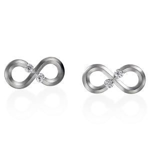 Kretchmer Platinum Infinity Tension Set Earrings