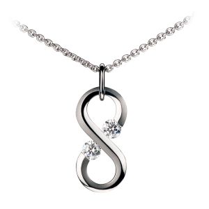 Kretchmer 18 Karat Large Vertical Infinity Tension Set Pendant