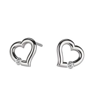 Kretchmer Platinum Heart Shape Tension Set Earrings