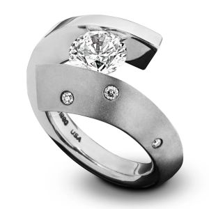 Kretchmer Platinum Wing 3 Tension Set Ring | TQ Diamonds