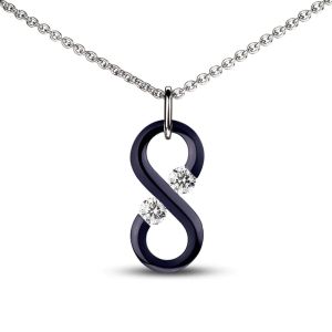 Steven Kretchmer - Large Vertical Infinity Tension Set Pendant in Midnight Blue