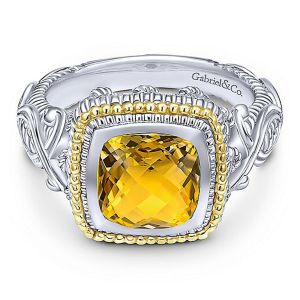 Gabriel Fashion Silver / 18 Karat Two-Tone Roman Ladies' Ring LR5798MYJCT