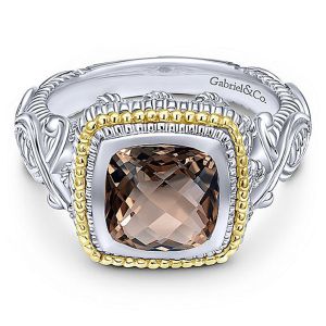 Gabriel Fashion Silver / 18 Karat Two-Tone Roman Ladies' Ring LR5798MYJSQ