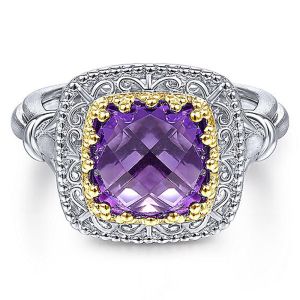 Gabriel Fashion Silver / 18 Karat Two-Tone Roman Ladies' Ring LR5818MYJAM