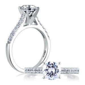 A Jaffe Platinum Classic Engagement Ring ME1353
