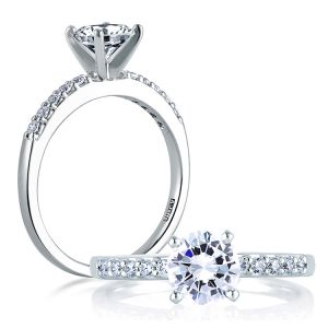 A Jaffe 14 Karat Classic Engagement Ring ME1401
