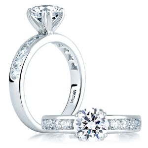 A Jaffe 14 Karat Classic Engagement Ring ME1451