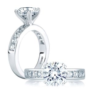 A Jaffe 14 Karat Classic Engagement Ring ME1458