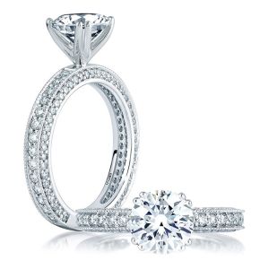 A Jaffe 14 Karat Diamond Engagement Ring ME1465