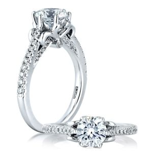 A Jaffe 14 Karat Classic Engagement Ring ME1556