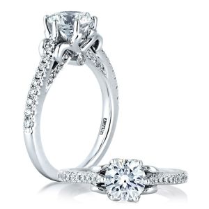 A Jaffe Platinum Classic Engagement Ring ME1556