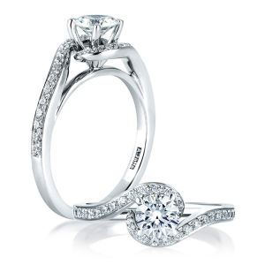 A Jaffe 14 Karat Classic Engagement Ring ME1557