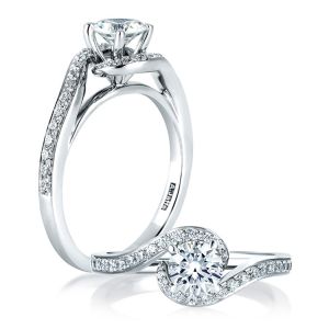 A Jaffe Platinum Classic Engagement Ring ME1557