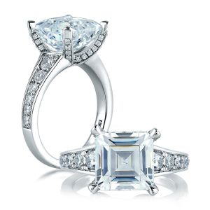 A Jaffe Platinum Classic Engagement Ring ME1561