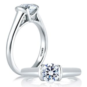 A Jaffe 14 Karat Classic Engagement Ring ME1565