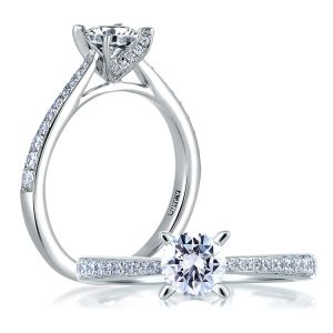 A Jaffe Platinum Classic Engagement Ring ME1567