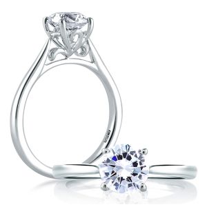A Jaffe Platinum Classic Engagement Ring ME1569