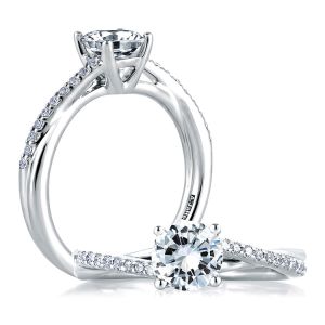 A Jaffe Platinum Classic Engagement Ring ME1582