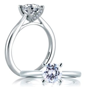 A Jaffe Platinum Classic Engagement Ring ME1585