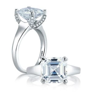 A Jaffe Platinum Classic Engagement Ring ME1587