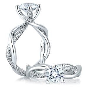 A Jaffe Platinum Classic Engagement Ring ME1637