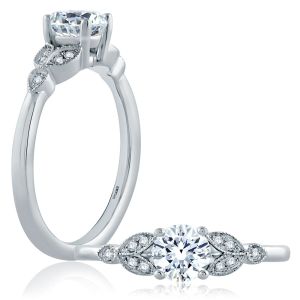A.JAFFE Platinum Classic Engagement Ring ME1754