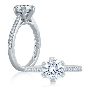 A.JAFFE 14 Karat Classic Engagement Ring ME2130Q