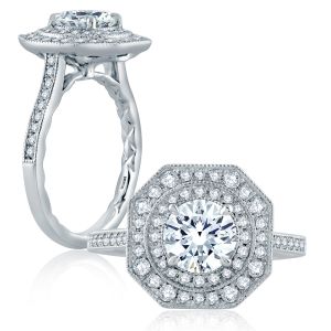 A.JAFFE Platinum Classic Engagement Ring ME2183Q