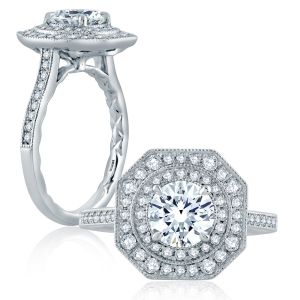 A.JAFFE 18 Karat Classic Engagement Ring ME2183Q