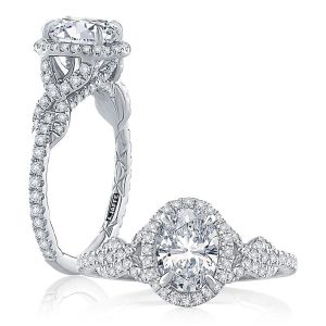 A.JAFFE 14 Karat Oval Diamond Halo Engagement Ring MECOV2386Q