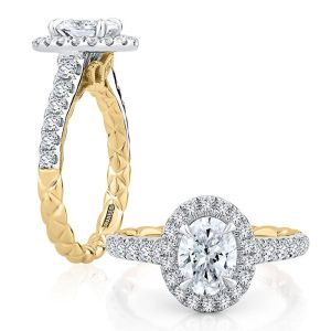 A Jaffe 14 Karat Three-Stone Engagement Ring MECOV2500Q